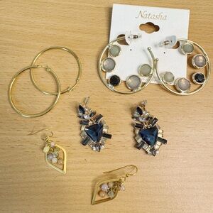 Gold-tone Women’s Fashion Earrings Bundle Contemporary Bohemian New and Used